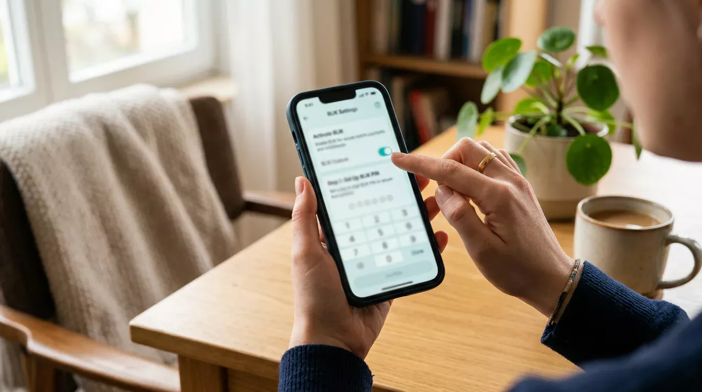 Ustawianie kodu PIN BLIK w sekcji płatności aplikacji bankowej na telefonie