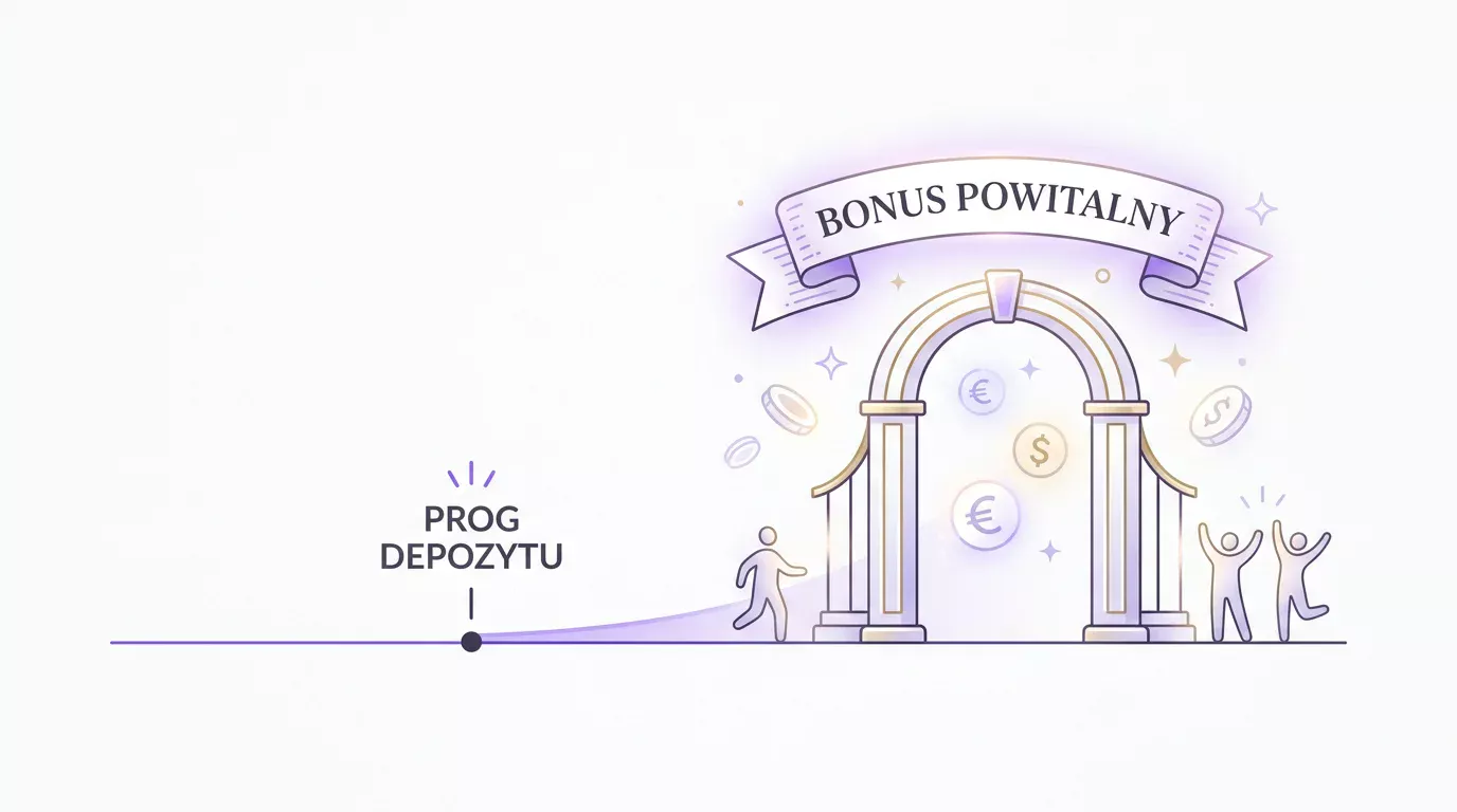 Ilustracja progu minimalnego depozytu kwalifikującego gracza do bonusu powitalnego w kasynie