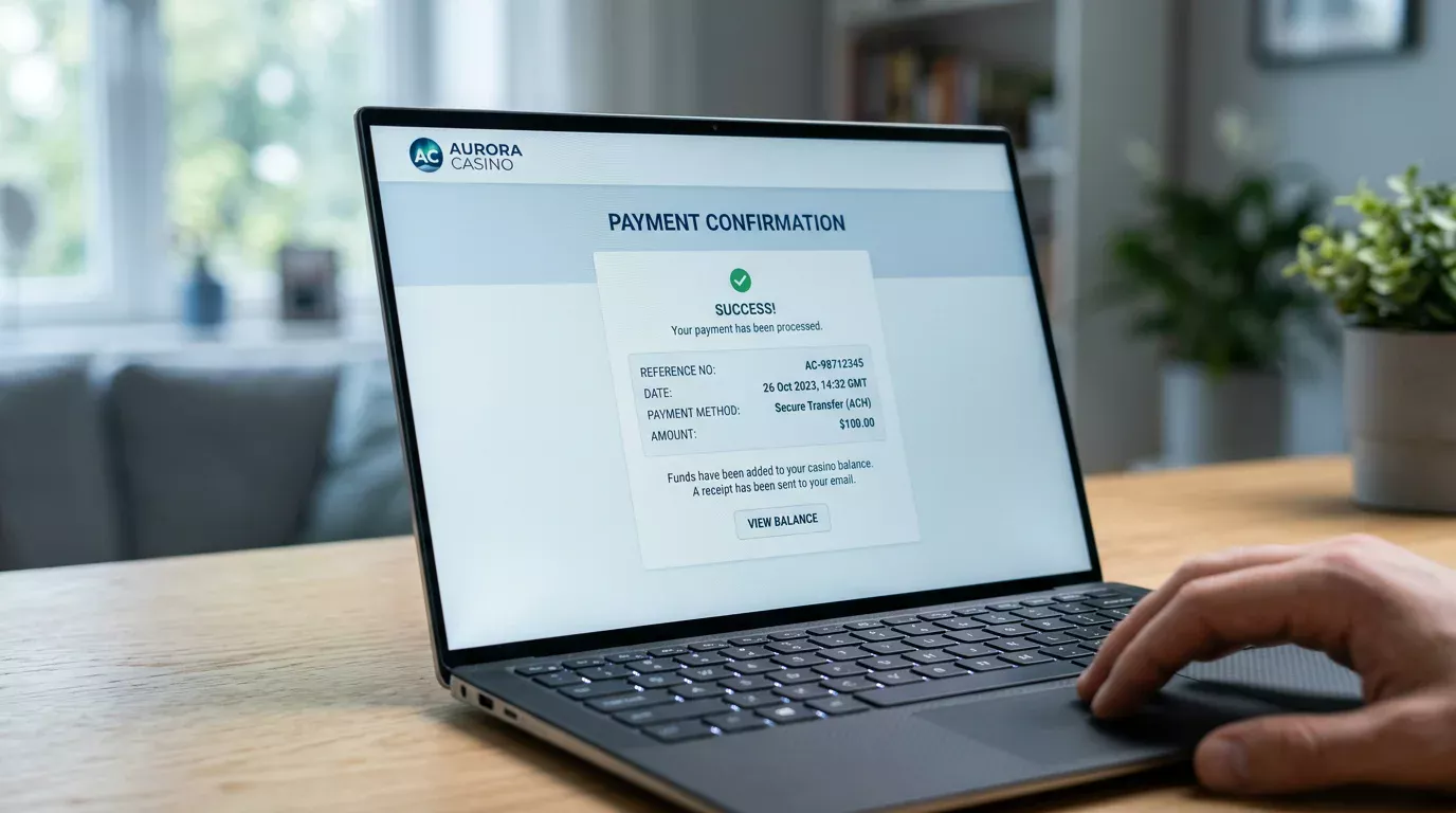 Zakres danych płatności widoczny po stronie kasyna online