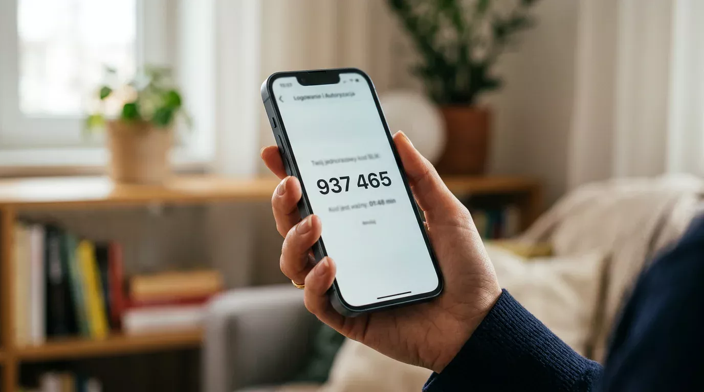 Sześciocyfrowy kod BLIK na ekranie telefonu w kontekście płatności w kasynie online