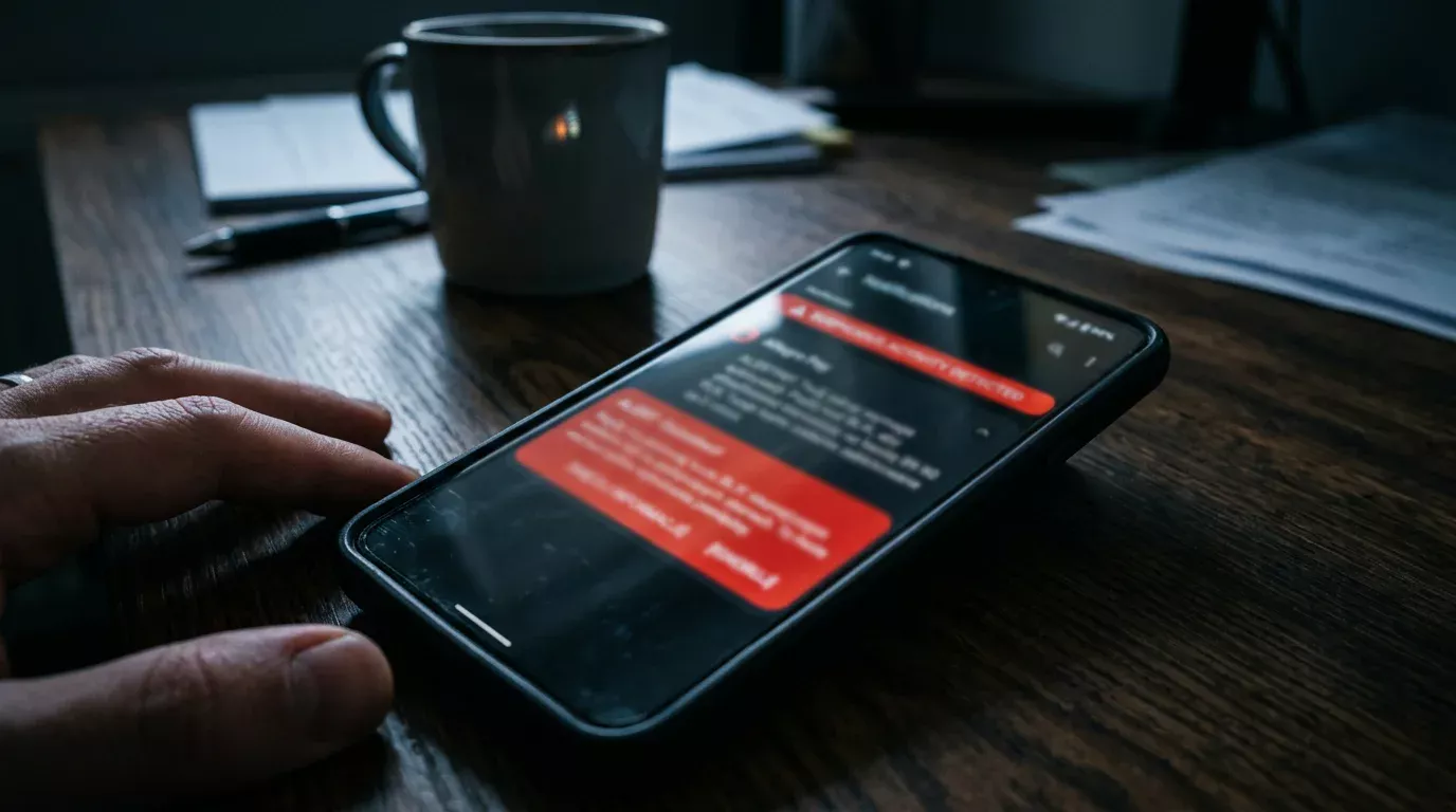 Fałszywa wiadomość wyłudzająca kod BLIK na ekranie telefonu ilustrująca mechanizm phishingu