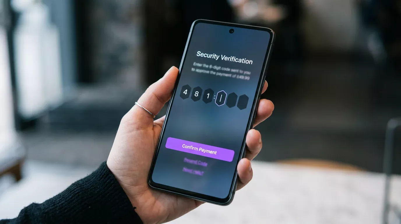 Wpisywanie sześciocyfrowego kodu BLIK na ekranie telefonu w kasynie mobilnym